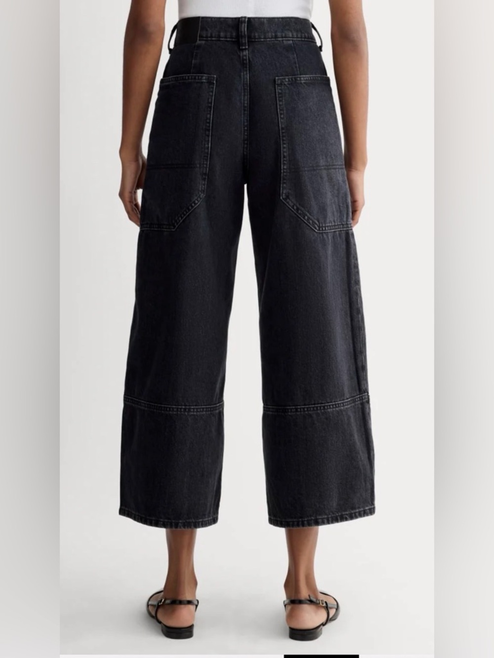 Everlane Jeans 27 Black The Way-High Gardener Cropped Wide Leg High Rise Organic - Picture 3 of 15